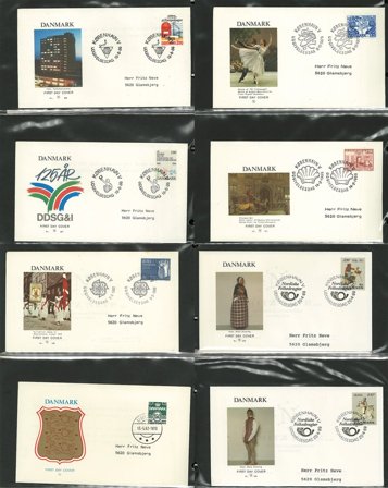 Danmark - Samling af FDC'er i 9 album