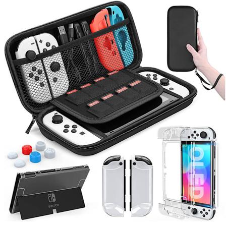 Suojasarja Nintendo Switch OLED:lle: kotelo, kuori, näytönsuoja ja paljon muuta