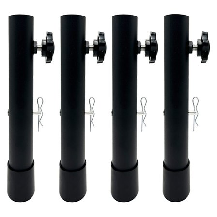 4 stk. Sorte 20 cm Bordbensforlængere, Bord/Arbejdsbænkhøjde