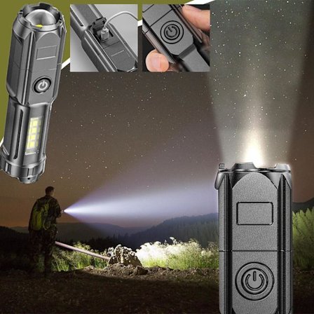 Uppladdningsbar LED-ficklampa 5000 High Lumens, Utomhuscampingficklampa för camping och nödsituationer(D)