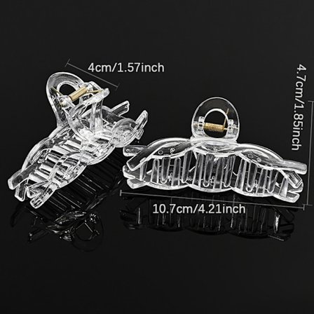 Akryl Clear Claw Transparent plastik hårspænder Blank hårnål