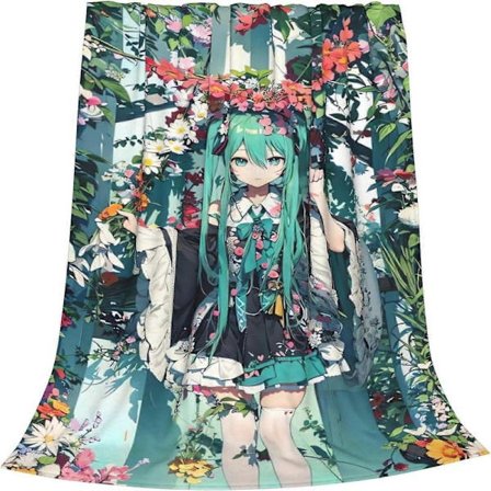 Hatsune Miku -animaatiohahmopeitto, flanellinen ilmastointipeitto, kesän viileä peittopyyhe