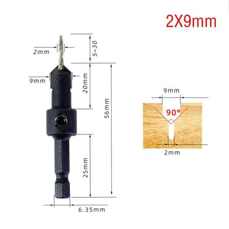 Upotusporanterä Puuntyöstöporanterä 2X9MM 2X9mm