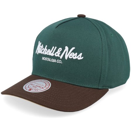 Mitchell & Ness - Grön adjustable Keps - Hatstore Exclusive x Pro Crown Dark Green/Brown A-Frame Adjustable @ Hatstore