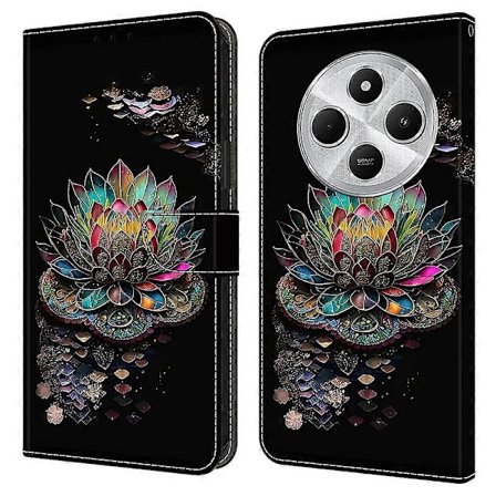 TPU+PU Lær Flip Telefonveske For Xiaomi Redmi 14C 4G/14R 5G/Poco C75 4G Mønstertrykt