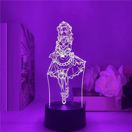 Genshin Impact Noelle LED 3D-lampa Lllusion Light Skrivbordslampa J