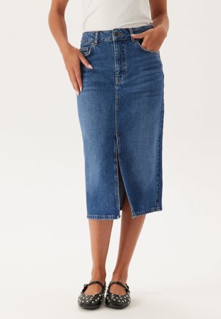 Object Collectors Item-Objellen Mw Midi Denim Skirt-XS