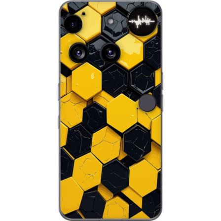 Kompatibelt Mobildeksel til Nothing Phone (3) Gul Svart Hexagon Tech Mønster