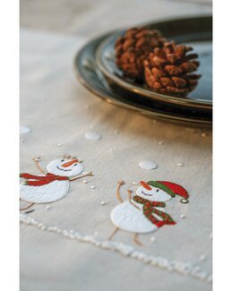 Broderikit Dækkeservietter Snemænd 2-pak - Vervaco