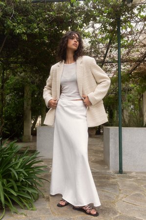 NA-KD Crochet Oversized Blazer - Oversized Blazer - Beige - EU 34