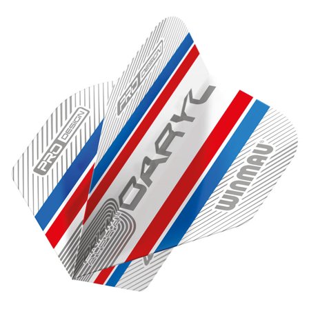 Winmau Darts Flights Alpha Standard 85% Prism Gurney Red/Blue/White 100 Micron 3 Sets Pack of 9