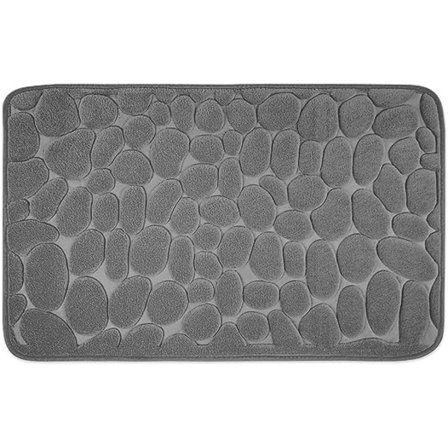 60 x 90 cm - Grå, halkfri badrumsmatta i minnesskum - Badrumsmatta