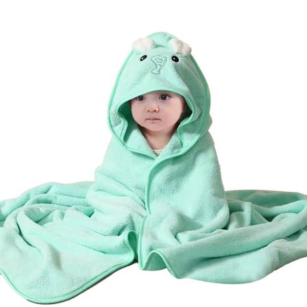 Baby Badhandduk med Huv, Baby Flanell Fleece Djur Badhandduk med Huv