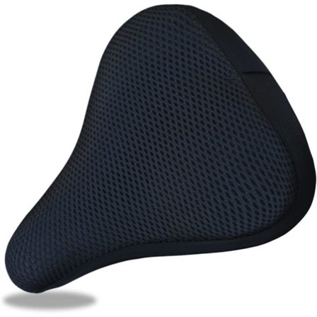 IC Cover Pustende mesh, sklisikkert polstret trekk for MTB-sete og landeveissal, svart