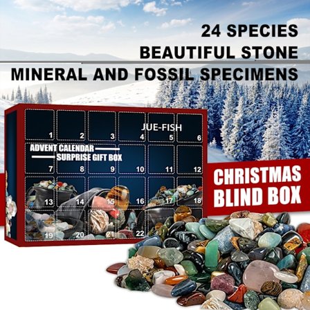 24 Grids Ore Presentbox Julnedräkningskalender Leksaker Crystal Rock Mineral Collections Present för barn