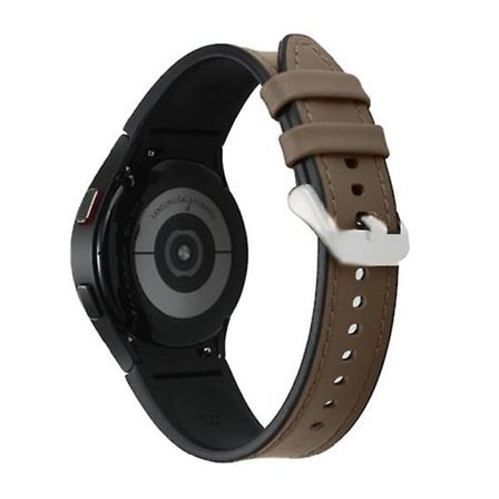 Læderrem til Samsung Galaxy Watch 4 Classic 44mm 40mm Ingen huller Silikone+læderarmbånd Correa Galaxy Watch 4 5 Pro Band