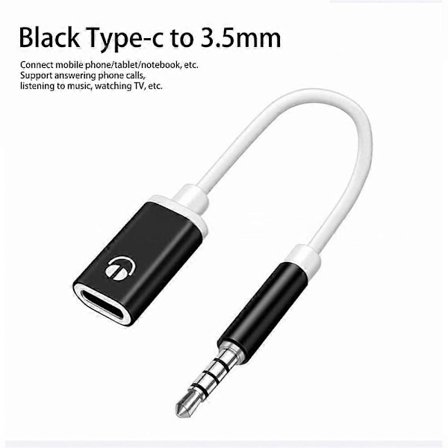 Øretelefon Rund Hoved Adapter Kabel 3.5mm Han Til Type C Hun Flad Hovedtelefon Adapter Til Analogt Rundt Kabel Forbinder Hoved Til