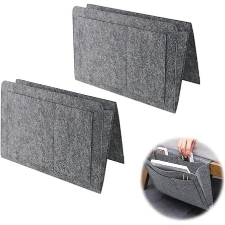 Sengelomme, Natbordsorganisator Hængende Opbevaringspose Seng Bærbar Filt Opbevaringspose til Fjernbetjening, Tablet, Briller,