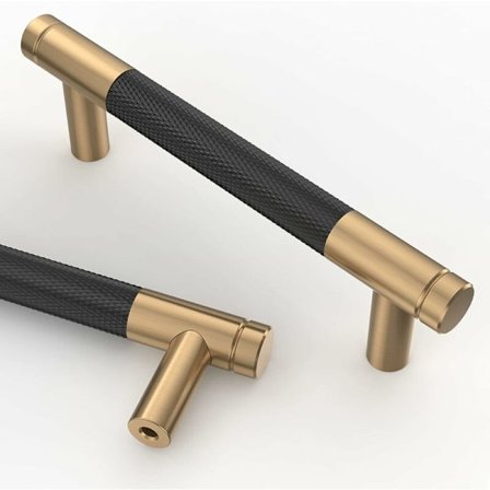 2 kappaletta musta-kultaista keittiön kaapin vetimiä 96mm kultaseoskalustevetimiä ruuveilla, työpöydille, laatikoille, kaapeille, kaappi UK0026