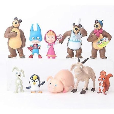 10-pack Masha och Björnen Figurer (3-7cm) Julgåva