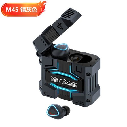 Ekte trådløse Bluetooth-ørepropper M45 TWS Bluetooth Touch Støyreduserende Stereo Vanntette med mikrofon