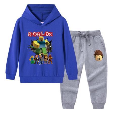 Roblox barnvakt långärmad kostym - färg blå + grå 130cm