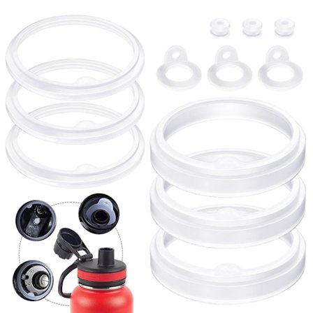 12 st. Vattenflaska Packning Ersättning, Silikon Tätningsringar Vattenflaska Tillbehör För Thermoflask 24/32/40/63oz Vattenflaska Lock Chug Cap & Pip