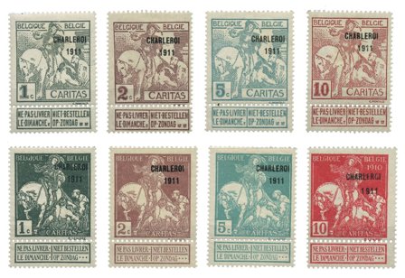 Belgien 1911 - OBP 100-07 - Ubrugt