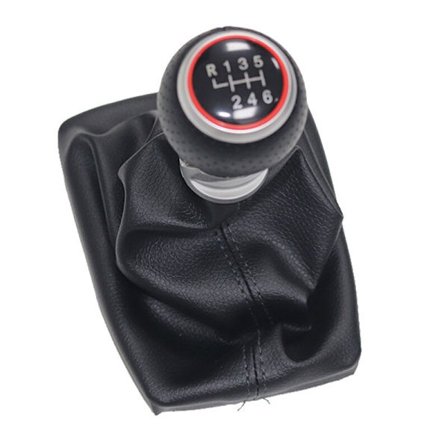 Krom Växelspaksknopp damask för AUDI A4 8E B6 B7 2000 2001 2002 2003 2004 2005 2006 2007 2008-R123456 svart linje