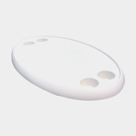 Bateau table - Plateau de table en plastique Springfield, ovale, 77 x 46 cm, avec 4 porte-gobelets