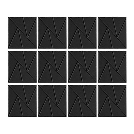 12 Pakk Selvklebende Akustiske Paneler 11,8 tommer X 11,8 tommer Lydtette Skumpaneler (Svart)