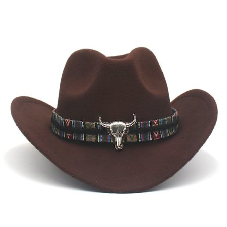Fashionabel Western Cowboyhatt, Bullhead Hatt med bred brätte, Jazzhatt