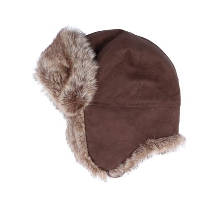 CTH Ericson - Braun Trapper Mütze - Kids Esbjorn Sr. Faux Suede Brown Trapper @ Hatstore