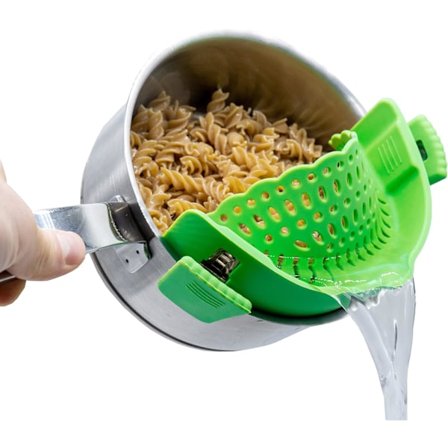 Silikone køkkendørslag (grøn) Hængende melsigte med fint net håndtag til pulverbageri Dræn nudler Ris Si saucer Si over skål Vask