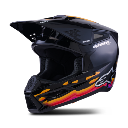 Crosshjelm Alpinestars SM3 Force Glossy Svart blank XL