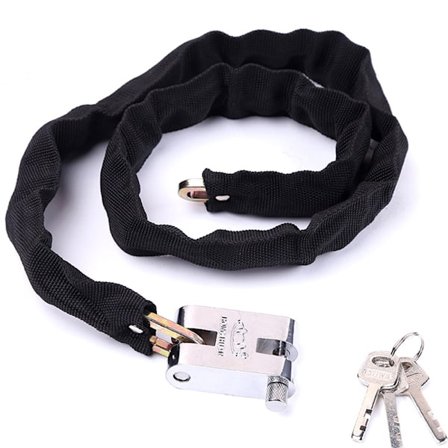 Cykellåse med 3 nøgler [101cm/4mm/0,5kg], Vandtæt cykellås sikkerhed i hærdet stål, cykellås