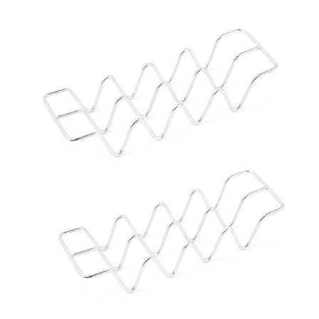 2 rustfrie stål tortillas, vaffelstativ, w-formet maistårn