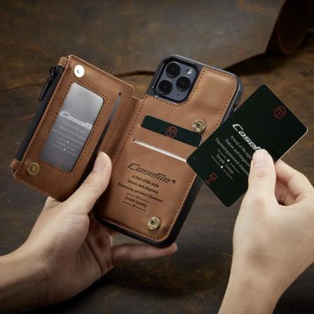 Iphone 12 Mini - Caseme Skal Med Plånboksfunktion - Brun Brown Brun