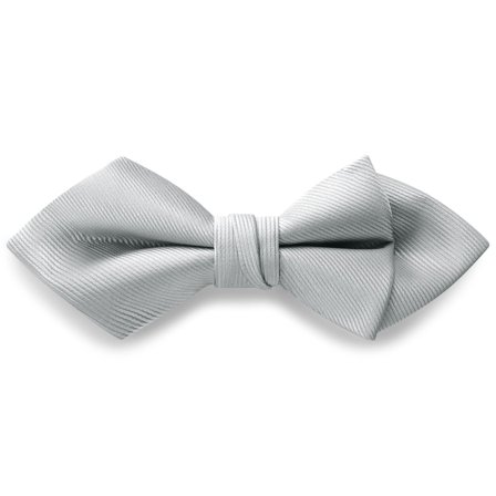 Silver-tone Pre-Tied Grosgrain Diamond Tip Bow Tie for Men - Pre-tied bow ties