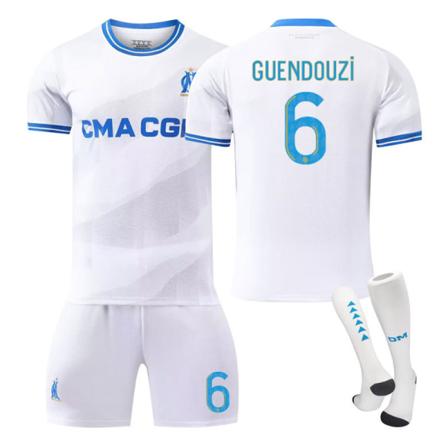 2324 Marseille kotivalkoinen harjoituspuku jersey urheiluasu miesten ja naisten jalkapalloasu NO.6 24