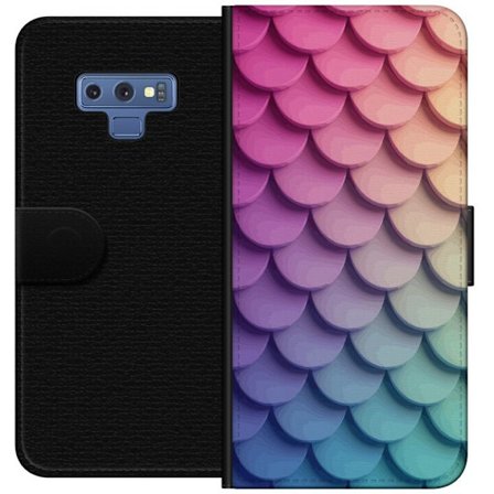 Samsung Galaxy Note9 Lommeboketui Skalig pastellmønster med myke overlappende former i rosa, lilla og blå toner som skaper et harmonisk og drømmend