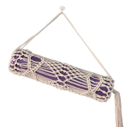 Yogaväska Virkad Yogaväska För Gymmatta Tofs Ryggsäck Axelväskor Yoga Pilates Matta Handväska Stor Storlek Fickväska