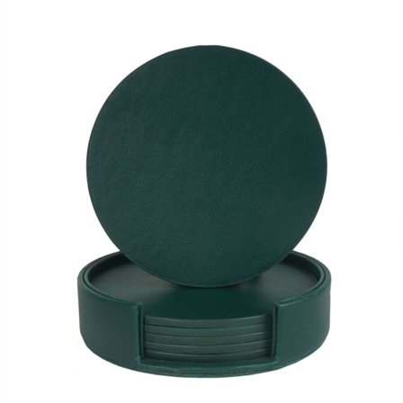 Läderunderlägg, stänkskydd för bord, skrivbord. Hållbart och mörkgrönt