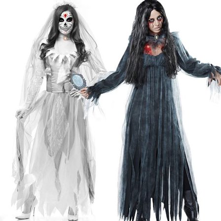 Kvinders Ghost Bride Halloween Cosplay Kostume Fancy Dress