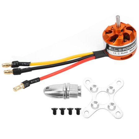 Borstlös motor D2822 med adapter, ersättning för RC-motor för RC-flygplan med fast vinge (1100 KV)