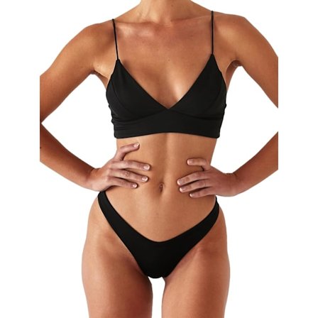WJSMWomens Bikini Svart Push Up Brasiliansk Tvådelad Baddräkt