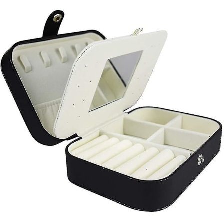 Smyckeskrin för kvinnor och flickor. Liten resesmyckeskrin med halsband