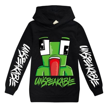 7-14 år Barn Unspeakable Trykt Hoodie Genser Topper Svart 13-14 år