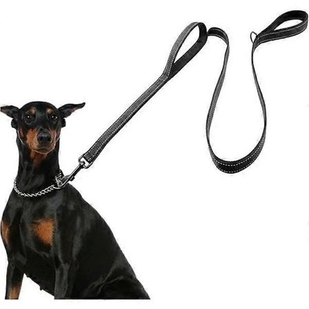 Hundebånd for store hunder, trafikkbånd med 2 håndtak for ekstra kontroll