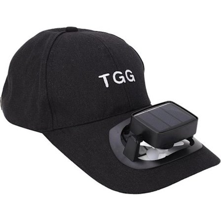 Solhat - Sol vifte hat - Fleksible vifteblade (sort) - Sommer UV-beskyttelse